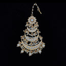 Vaamika Gold Plated Kundan Stone & Pearl Maang Tikka