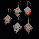 Vaamika Gold Plated Kundan Stone & Beads Maang Tikka