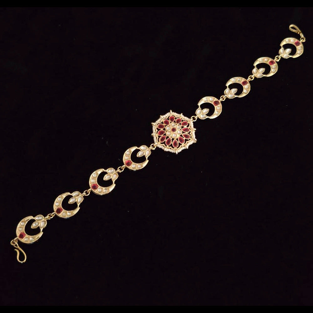 Vaamika Gold Plated Kundan Sheeshphool / Headband Hair Accessories For Women