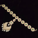 Vaamika Gold Plated Kundan Stone & Pearl Sheeshphool / Headband Hair Accessories For Women
