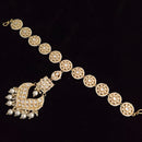 Vaamika Gold Plated Kundan Stone & Pearl Sheeshphool / Headband Hair Accessories For Women