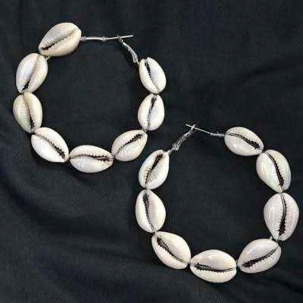 Vaamika Silver Plated Shell Dangler Earrings
