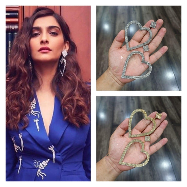 Vaamika Celebrity Sonam Kapoor inspired Heart Shape Earrings