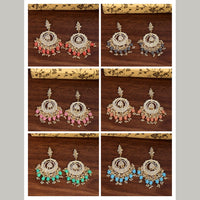 Vaamika Gold Plated Pack Of 6 Kundan Stone & Beads Dangler Earrings