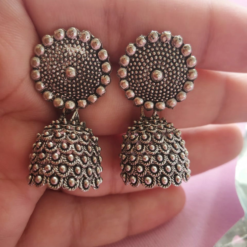 Vaamika Oxidized Plated  Jhumki Earrings