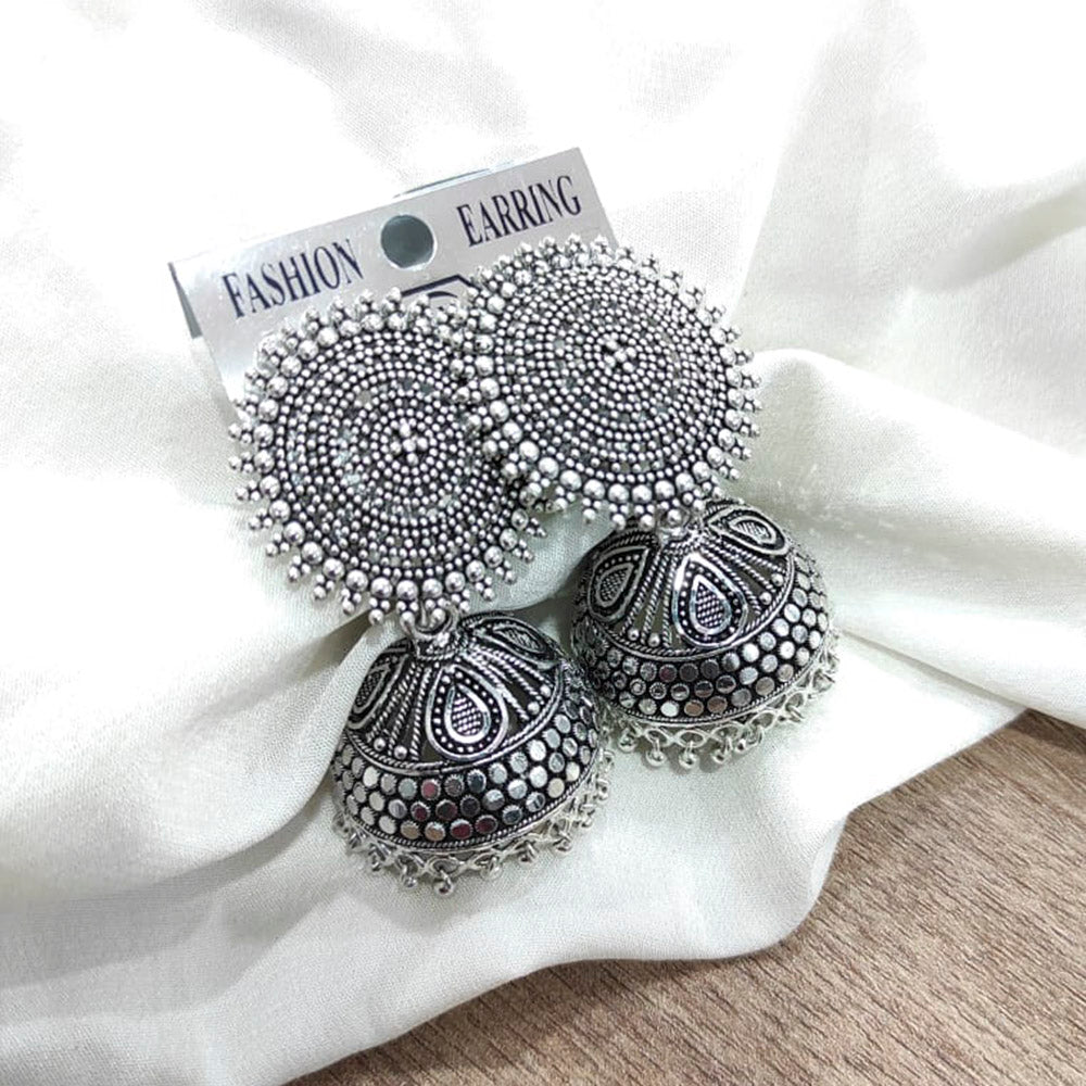 Vaamika Oxidized Plated Jhumki Earrings