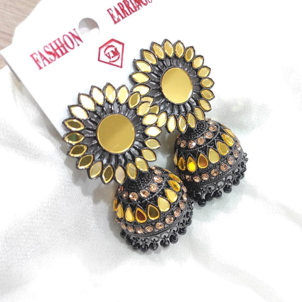 Vaamika Gold & Silver Plated Mirror Jhumki Earrings