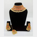 Vaamika Gold Plated Meenakari & Pearl Necklace Set