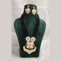 Vaamika Gold Plated Meenakari & Kundan & Beads Long Necklace Set