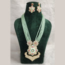 Vaamika Gold Plated Meenakari & Kundan & Beads Long Necklace Set