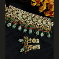 Vaamika Gold Plated Meenakari & Kundan & Beads Choker Necklace Set