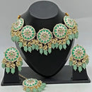 Vaamika Gold Plated Kundan Stone & Meenakari & Beads Necklace Set