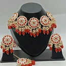 Vaamika Gold Plated Kundan Stone & Meenakari & Beads Necklace Set