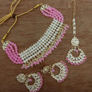 Vaamika Gold Plated Kundan Stone & Beads Necklace Set