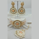 Vaamika Gold Plated Kundan Stone & Beads Traditional Choker Necklace Set