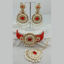 Vaamika Gold Plated Kundan Stone & Beads Traditional Choker Necklace Set
