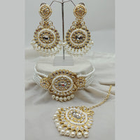 Vaamika Gold Plated Kundan Stone & Beads Traditional Choker Necklace Set