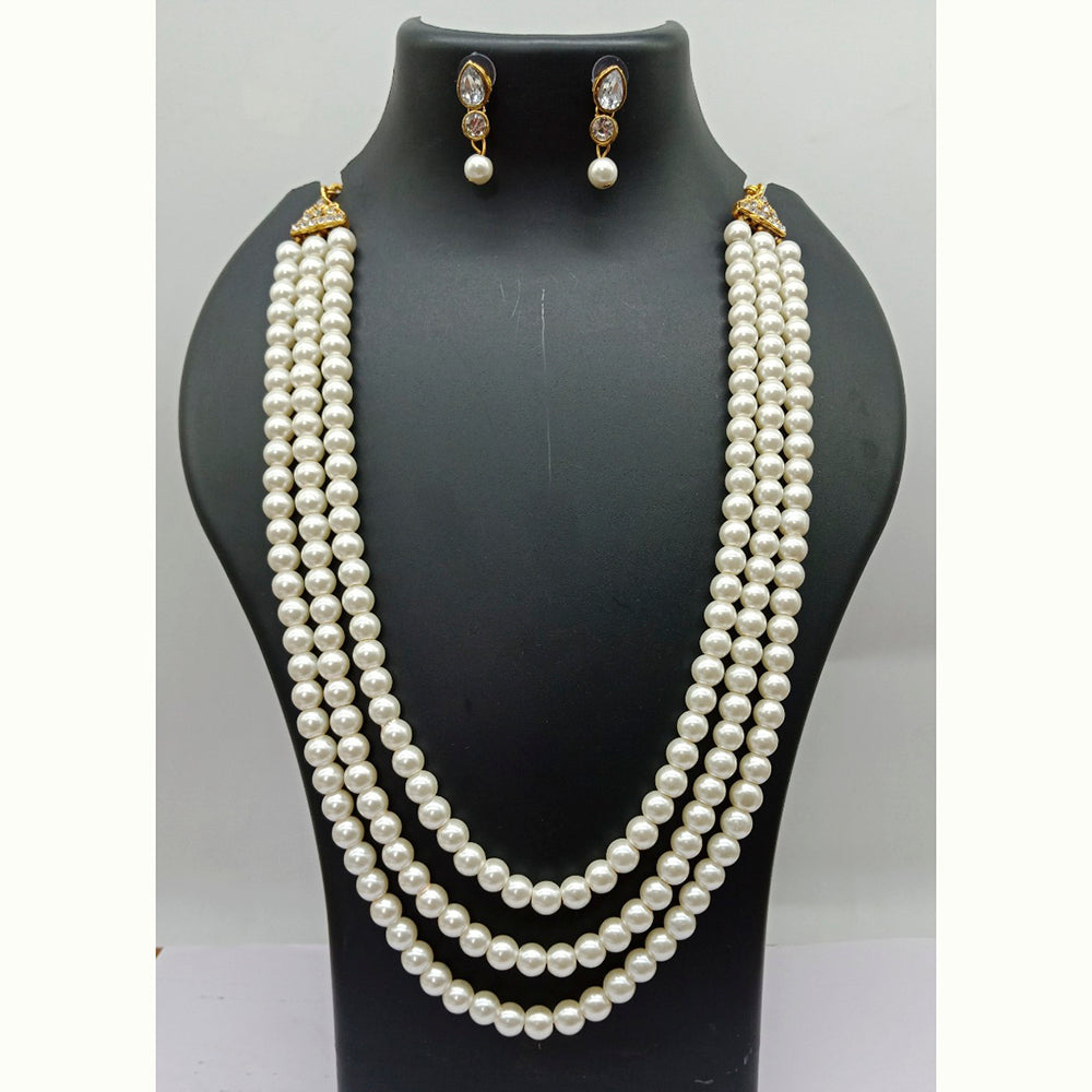 Vaamika Gold Plated Beads Long Necklace Set- VMNECK397