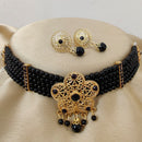 Vaamika Pota Stone & Beads Gold Plated Choker Necklace Set