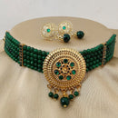 Vaamika Pota Stone & Beads Gold Plated Choker Necklace Set
