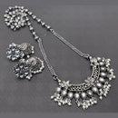 Vaamika Oxidized Plated Kundan Stone Haram Necklace Set