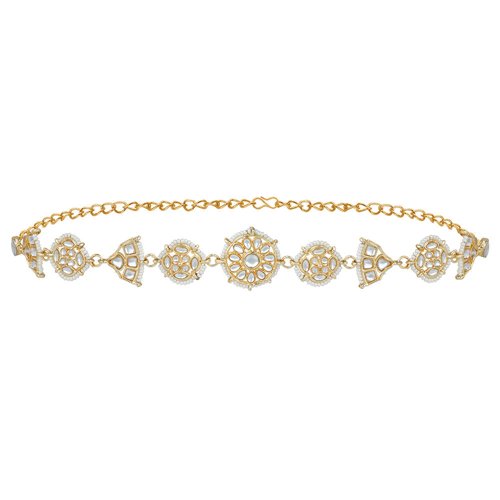 Mahi Kundan Stone Traditional Head Chain For Women (VMP100107)