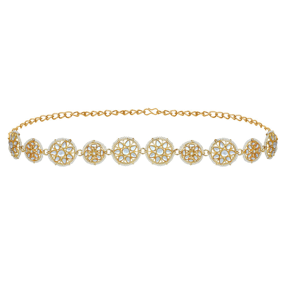 Mahi Round Shaped Floral Traditional Mathapatti for Women (VMP100109)