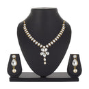 Mahi Traditional Jewellery Kundan and Artificial Pearl Necklace Set with Earrings for Women (VNCJ100250WHT)