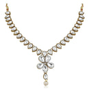 Mahi Traditional Jewellery Kundan and Artificial Pearl Necklace Set with Earrings for Women (VNCJ100250WHT)