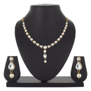 Mahi Traditional Jewellery Kundan and Artificial Pearl Necklace Set with Earrings for Women (VNCJ100253WHT)