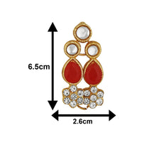 Mahi Red Kundan & Artificial Pearl Traditional Choker Necklace Earring & Maangtikka Set For Women (VNCJ100257RED)