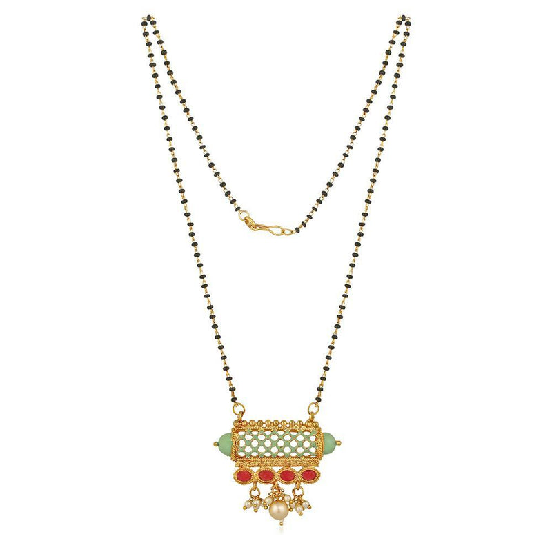 Mahi Long Chain Mangalsutra Set with Kundan and Meenakari work for Women (VNCJ100263)