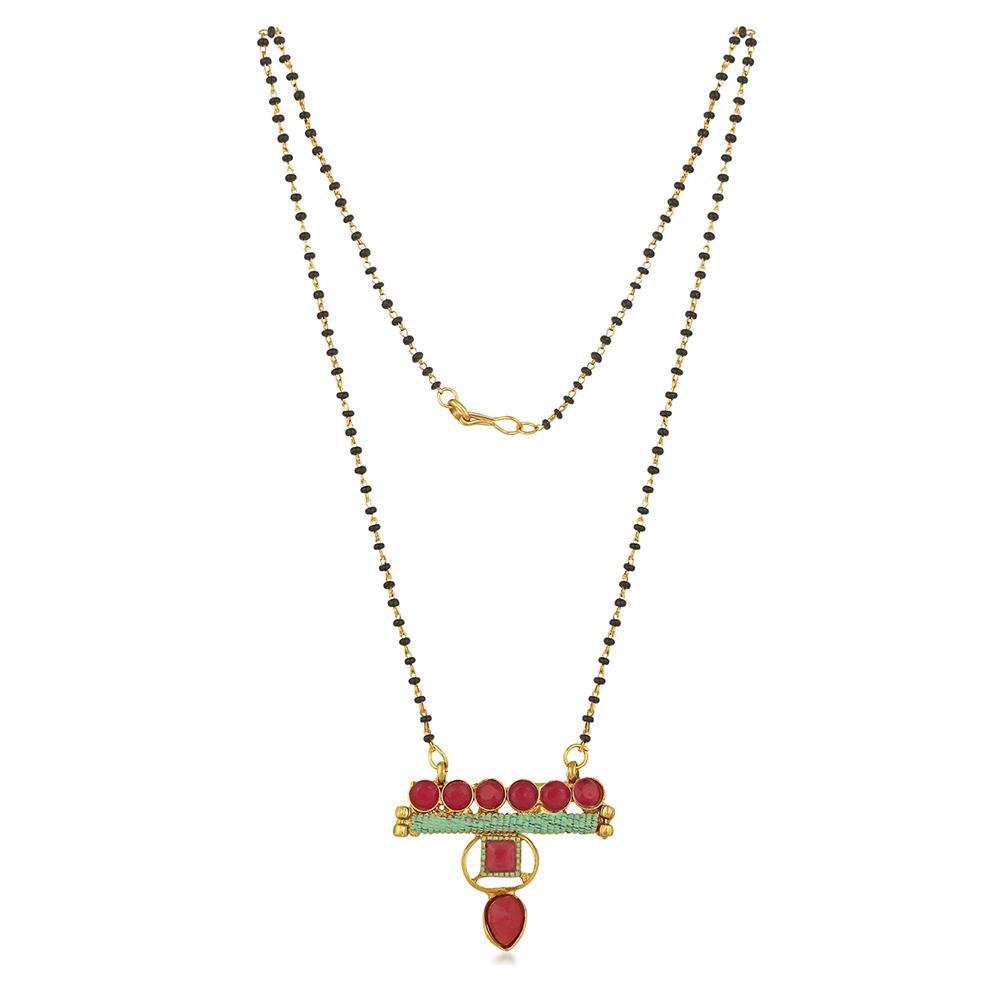 Mahi Long Chain Mangalsutra Set with Kundan and Meenakari work for Women (VNCJ100265)