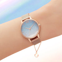 Mahi Floral Shaped Wrist Watch Charm Jewellery Accessorries for Women & Girls Jewellery (WC1001013Z)