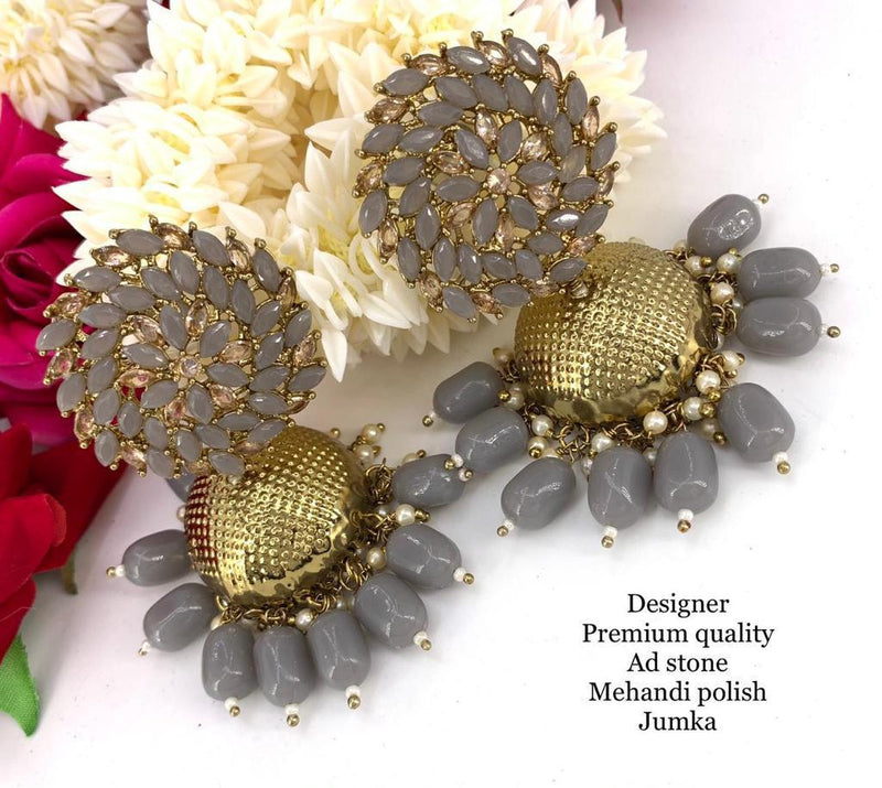 Sai Fashion Gold Plated AD Stone Designer Jhumki Earrings