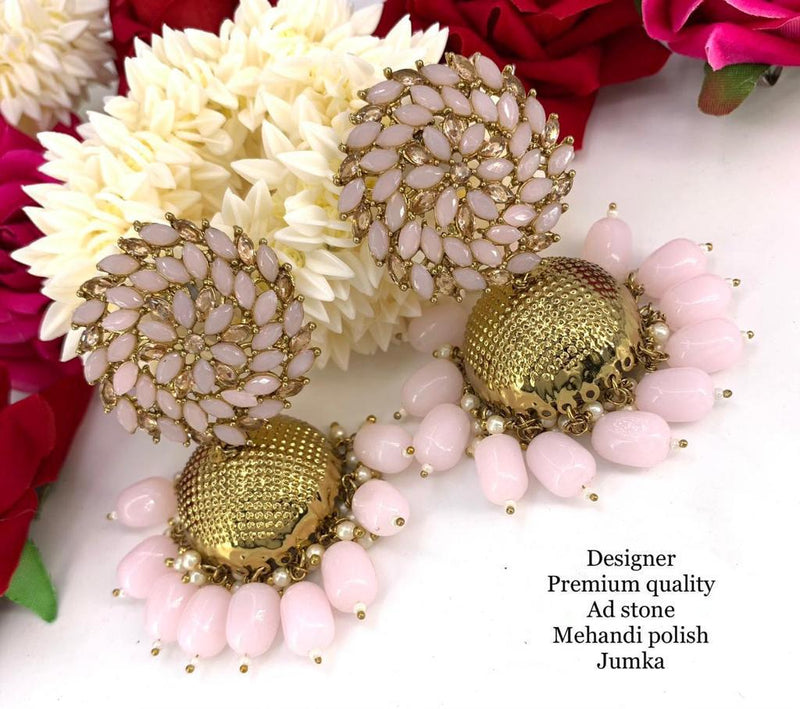 Sai Fashion Gold Plated AD Stone Designer Jhumki Earrings