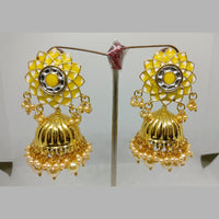 Midas Touch Gold Plated Meenakari Jhumki  Earrings