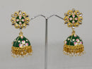 Midas Touch Gold Plated Meenakari And Pearl Jhumki Earrings - Z0127