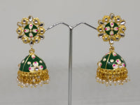 Midas Touch Gold Plated Meenakari And Pearl Jhumki Earrings - Z0127