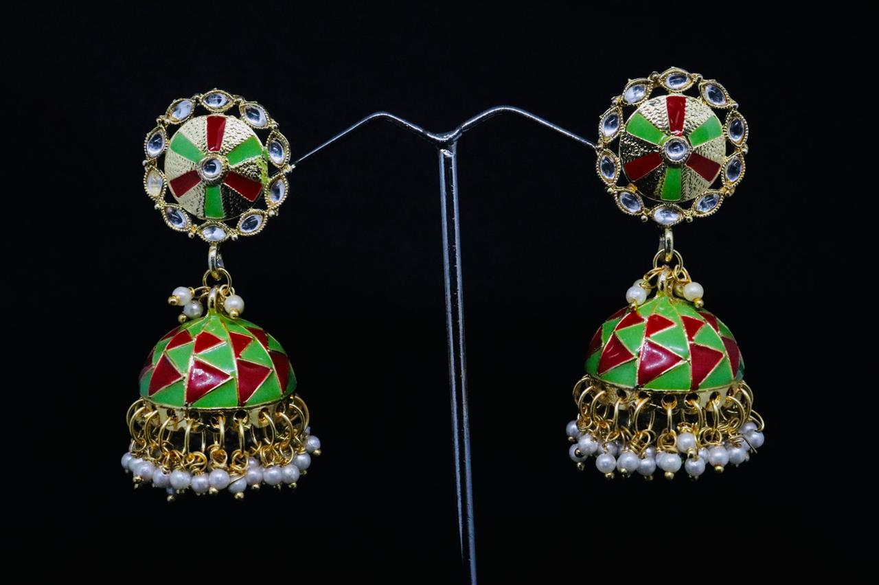 Midas Touch Gold Plated Jhumki Earrings