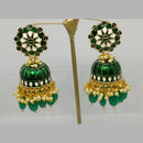 Midas Touch Gold Plated Meenakari Jhumki Earrings