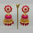 Midas Touch Gold Plated Meenakari Jhumki Earrings