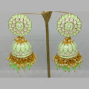 Midas Touch Gold Plated Meenakari Jhumki Earrings