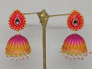 Midas Touch Gold Plated Meenakari And Kundan Jhumki Earrings