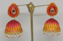 Midas Touch Gold Plated Meenakari And Kundan Jhumki Earrings