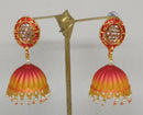 Midas Touch Gold Plated Meenakari And Kundan Jhumki Earrings