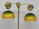 Midas Touch Gold Plated Meenakari And Kundan Jhumki Earrings