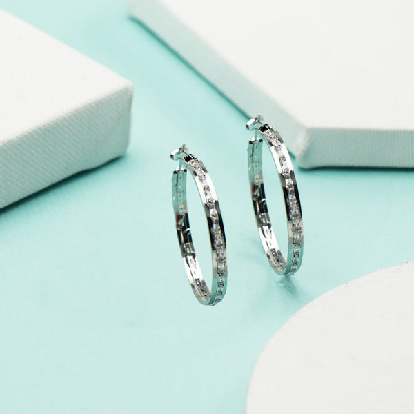 Nipura Zircon Celeste Small Round Hoops