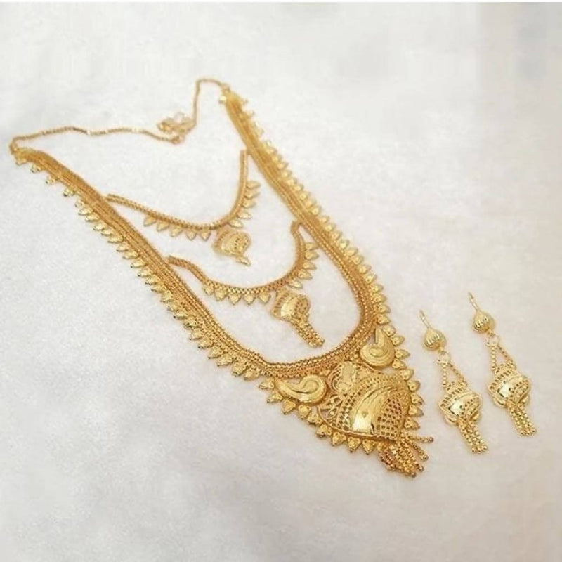 Kalyani Brass Forming Gold Plated Necklace Set