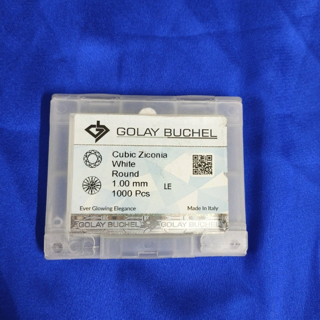 Golay Buchel Cubic Zirconia Round Shape Glass Chatons (0.80mm to 12mm)